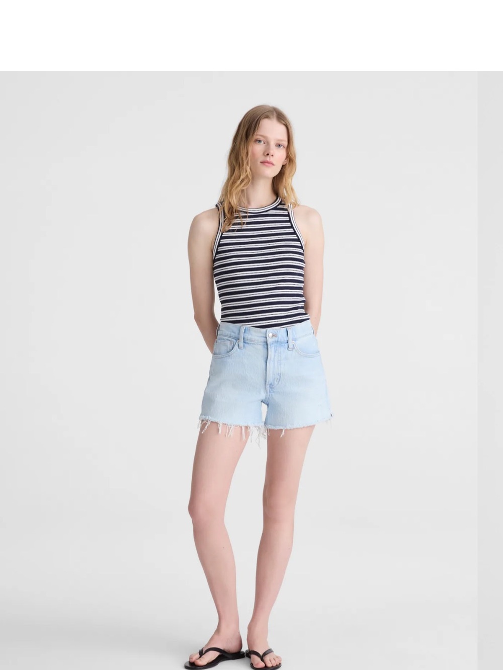 Light Wash Perfect Denim short Madewell - Blue